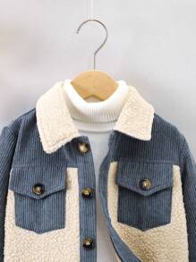 Chàng trai trẻ Hai âm Túi có nắp Áo Teddy Jackets
   Không có áo len - Nhiều màu - Xem 5