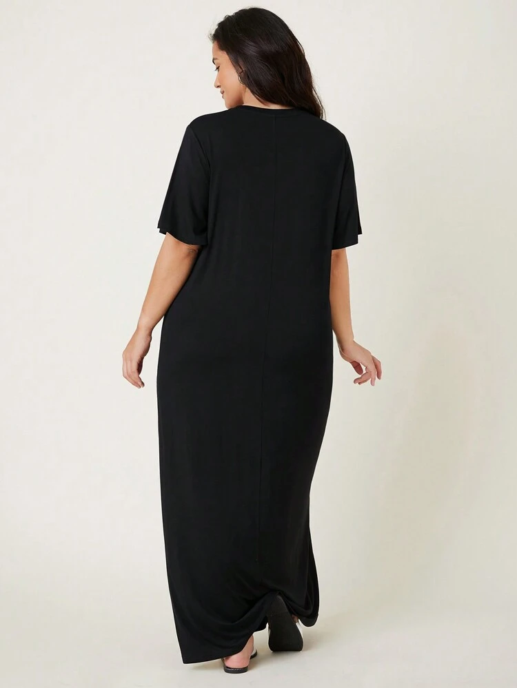 Plus Solid Tee Dress/ Summer