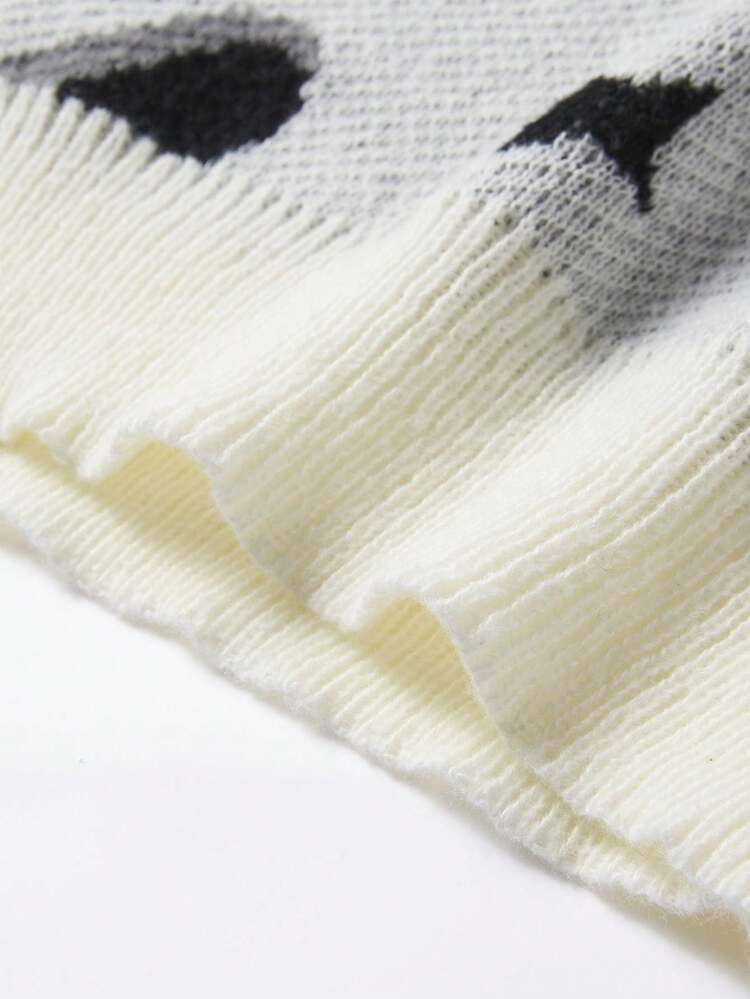 Manfinity Hypemode Men Star Pattern Sweater - Black and White - View 4