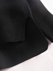 GIGOGOU Women's Loose Turtleneck Sweater, Warm Casual Long Sleeve Top, Autumn/Winter - Black - View 6
