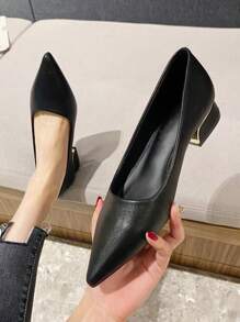 Simple And Fashionable Casual Chunky Heels Women's Shoes With 3cm Heel Height For Work