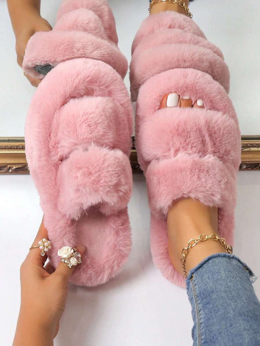 Women Home Slippers - Rose Red - View 1