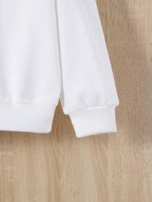 Girls 2pcs Solid Drop Shoulder Sweatshirt - Multicolor - View 3