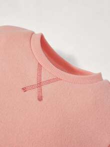 Cozy Pixies 女嬰素色運動衫&木耳邊長褲 - 粉色 - 查看 6