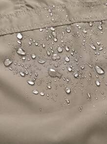 Men Letter Graphic Thermal Lined Hooded Jacket - Khaki - View 7