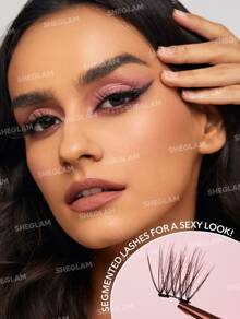 SHEGLAM 磁力眼妆性感分段睫毛+眼线笔套装磁性睫毛和眼线笔套装无胶速干易卸眼线笔睫毛延长眼妆假睫毛工具冬季睫毛套装 - 黑色 - 查看 7