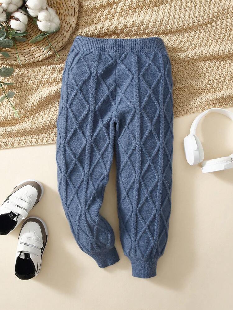 Kleiner Junge Hose mit Einfarbig Zopfstrick