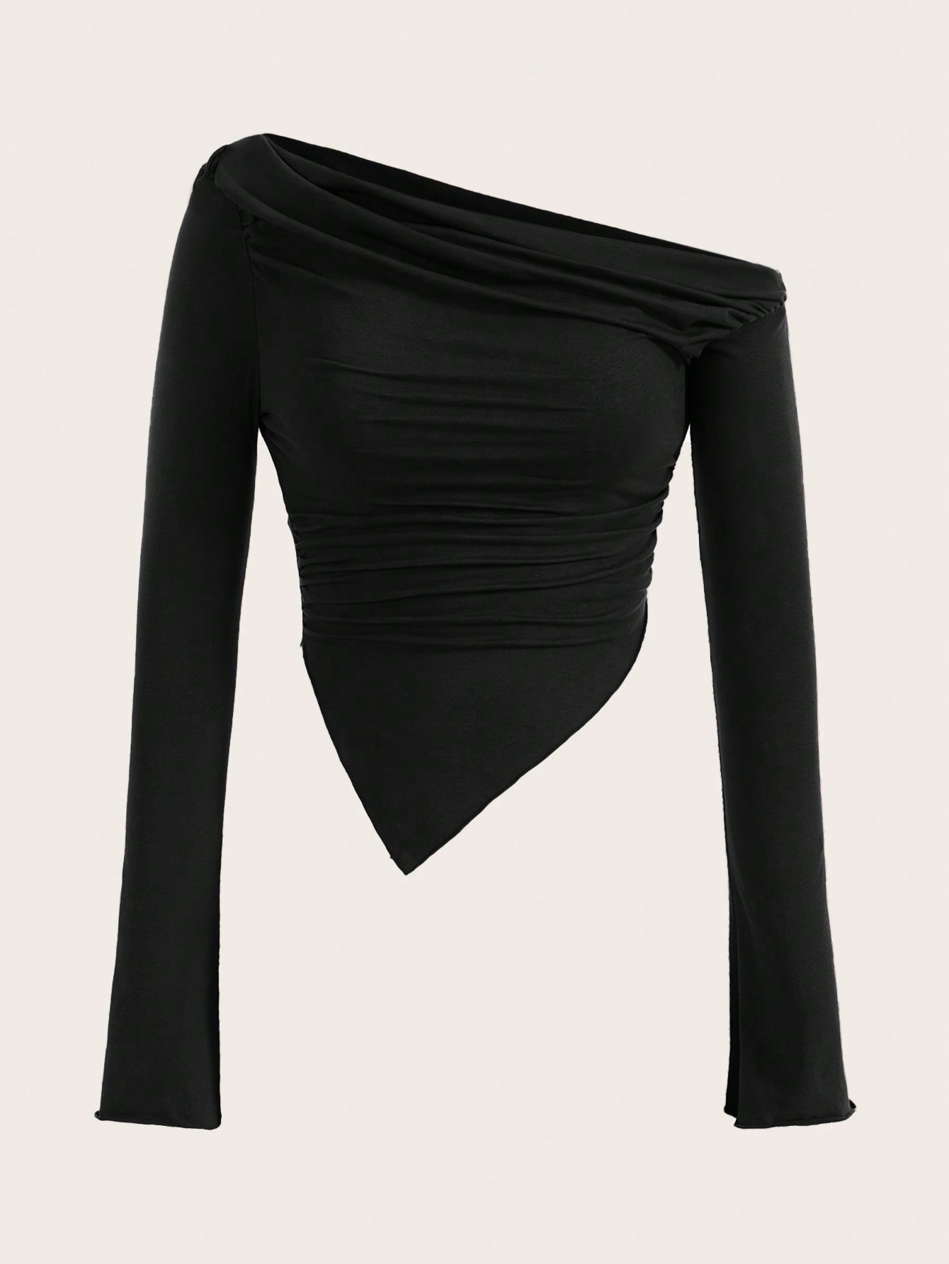 Asymmetrical ruched tee