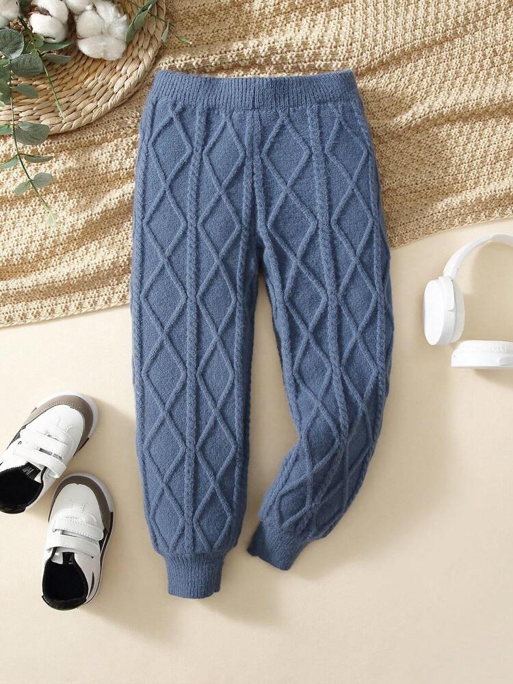 Kleiner Junge Hose mit Einfarbig Zopfstrick