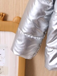 Áo khoác có mũ trùm đầu cho bé trai không có áo len - Bạc - Xem 5