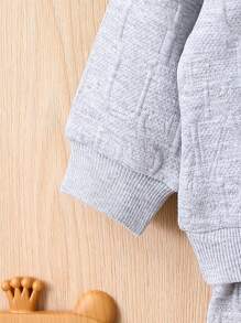 Áo nỉ & quần thể thao thêu chữ cho bé trai - Xám - Xem 5