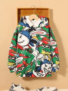 SHEIN Tween Boy Cartoon Graphic Sweatshirt - Multicolor - View 3