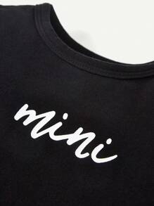 Baby Girl Snug Fit Pajama Set, Including Letter Printed Round Neck Long Sleeve Top And Pants, 4pcs - Multicolor - View 8