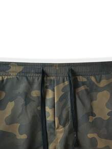 Manfinity LEGND Men Camo Print Flap Pocket Cargo Trousers - Multicolor - View 5