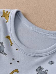 男小童恐龍印花睡衣套裝 - 藏蓝色 - 查看 3