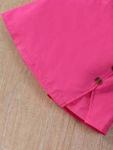 SHEIN 女小童網紗拼接羊腿袖T恤&裙裤&帽 - 彩色 - 查看 4