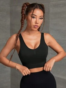 POWERISTA Powerista Solid Backless Sports Tank Push Up Top