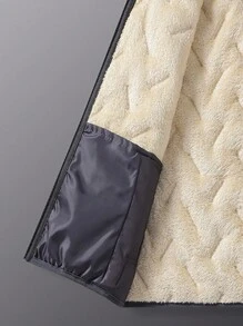 男士拉鏈開襟加絨內裏背心 - 灰色 - 查看 4