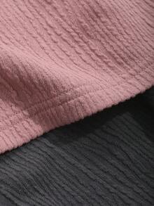 DAZY Viền tương phản Tay Raglan Bộ PJ - Hồng - Xem 7