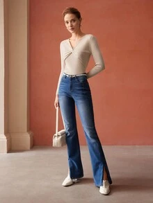 MOTF PREMIUM ÁO LEN CASHMERE MIX XOẮN - Màu be - Xem 7