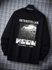 Men Slogan Graphic Sweatshirt - Black - View 4