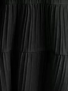 SHEIN Clasi Nyckelhålsringning Lyktärm Volangklänning med smock och peplumtopp