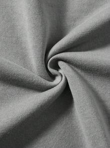 SHEIN EZwear 休閒圓領骷髏和植物圖案女裝運動衫，適用於秋冬 - 深灰色 - 查看 5