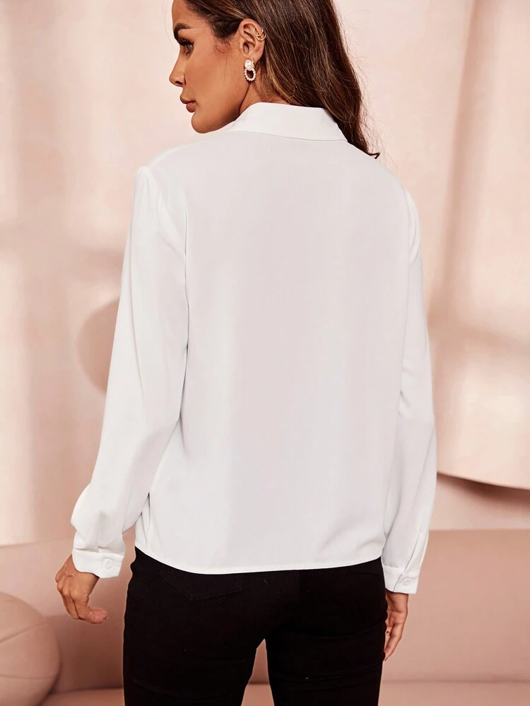 Solid Ring Detail Blouse