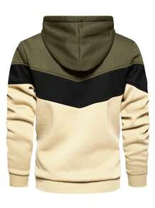 NITAGUT Men Cut And Sew Panel Thermal Hoodie - Multicolor - View 2