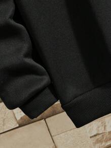 Nam Tòa tháp In Áo nỉ & Đồ họa Chữ cái Eo dây rút Quần thể thao - màu đen - Xem 5