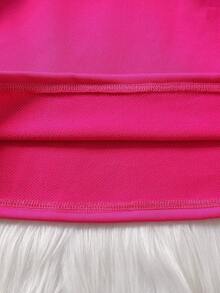 SHEIN 女小童字母圖案衛衣洋裝帶腰包 - 玫紅色 - 查看 5