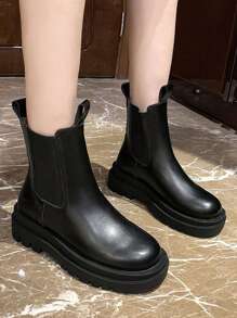 秋冬季女士流行百搭舒适高筒弹力套穿靴，派对靴