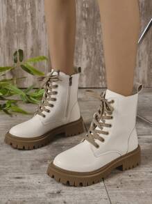 Botas de moda para mujer - Beis - Ver 2