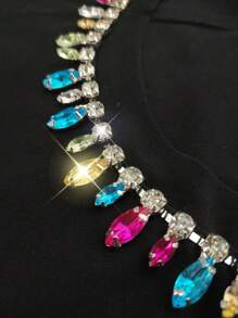 SHEIN Unity Rhinestone Chi tiết Áo thun - màu đen - Xem 6