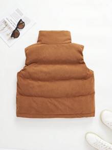 SHEIN LUNE 斜口袋拉链背心加厚棉服外套衣服冬季