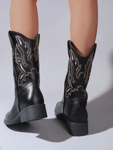 Quý cô Đúng mốt Giày ống - màu đen - Xem 3