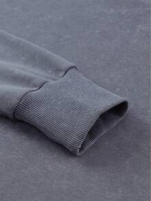 Felpa oversized con grafica lettera spalle cadenti