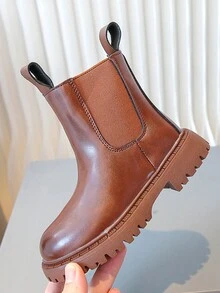 Comfortable Princess Style Children's Boots - Brown - View 6