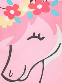 SHEIN 女小童獨角獸印花T恤和緊身褲 - 彩色 - 查看 3