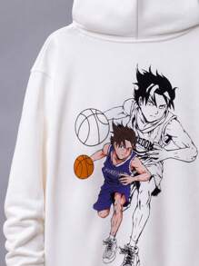 SHEIN 青少年男孩卡通图案卫衣 - 白色 - 查看 4