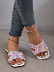 Sandalias planas de mujer - Rosa vieja - Ver 6