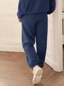 SHEIN Frenchy 斜口袋衛褲 - 藏蓝色 - 查看 6