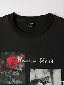 Manfinity Hypemode Men Slogan Graphic Sweatshirt & Sweatpants - Multicolor - View 6