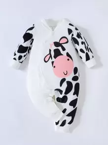 SHEIN 女嬰奶牛圖案連身褲 - 彩色 - 查看 1