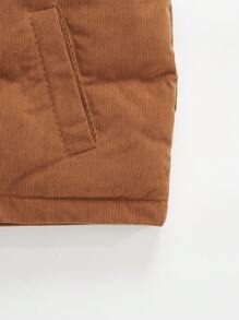 SHEIN LUNE 斜口袋拉链背心加厚棉服外套衣服冬季