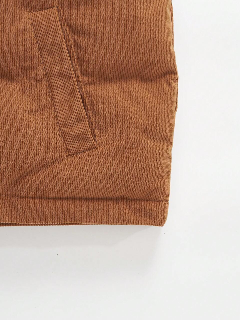 Slant Pocket Zip Up Vest Padded Padded Coat Clothes Winter