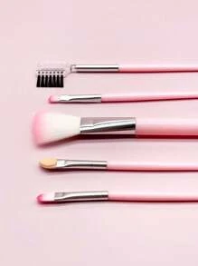 5pcs Makeup Brush Set For Women Makeup Use - Pink - View 3