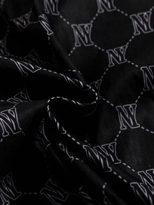 Young Boy Allover Print Zip Up Hooded Jacket - Black - View 3