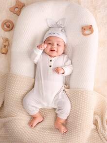 Cozy Pixies 嬰兒蝴蝶結醫院帽 - 淺灰色 - 查看 7