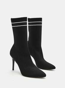 SheIn SXY 黑色高跟鞋舒服的踝靴 - 黑色 - 查看 5